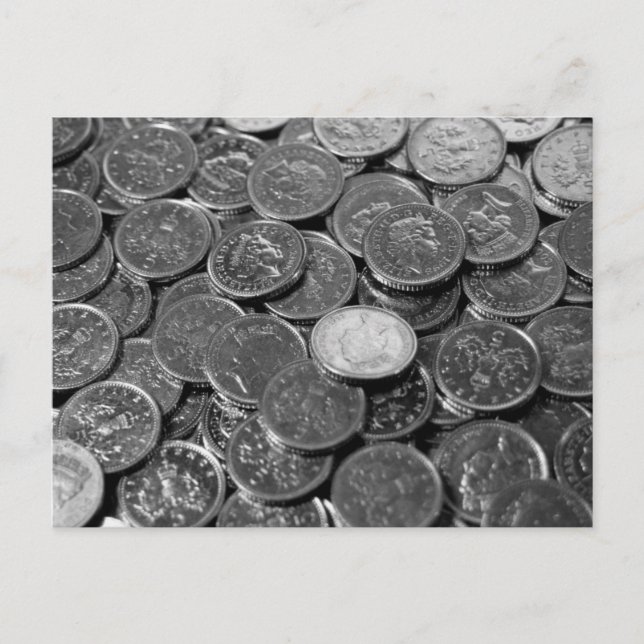 UK 5-pence piece coins Postcard (Front)