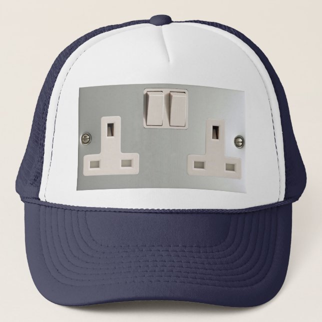 UK AC BS 1363 Plug Socket [British Standard] Trucker Hat (Front)