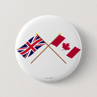 UK and Canada Crossed Flags 6 Cm Round Badge