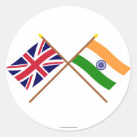 UK and India Crossed Flags