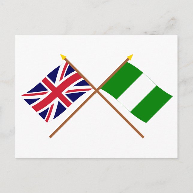 UK and Nigeria Crossed Flags Postcard (Front)