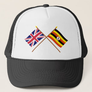 UK and Uganda Crossed Flags Trucker Hat