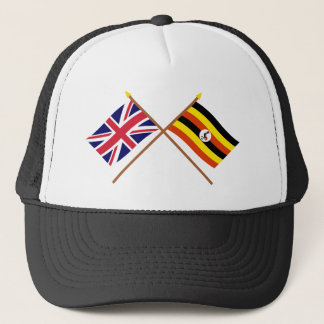 UK and Uganda Crossed Flags Trucker Hat
