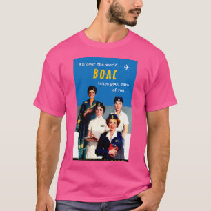 Uk Boac Airline - 1950 - Vintage Travel T-Shirt