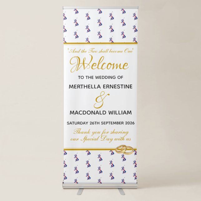 UK BRITAIN Christian Wedding Celebration Custom Retractable Banner (Front)