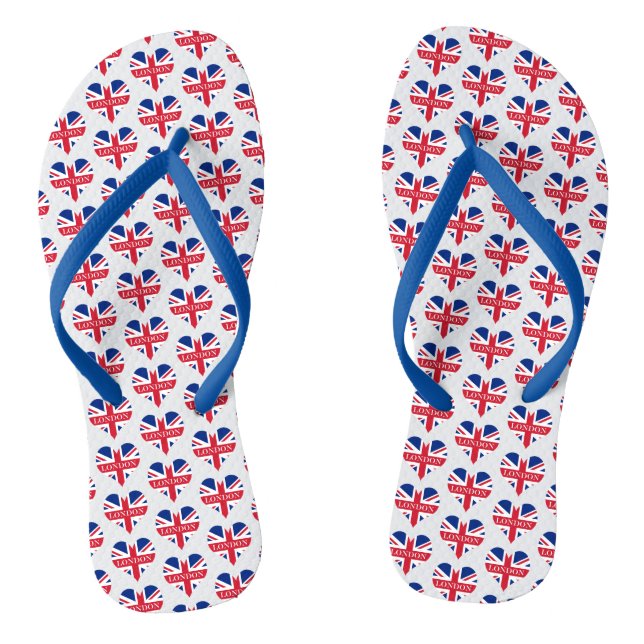 UK Britain Royal Union Jack Flag Flip Flops (Footbed)