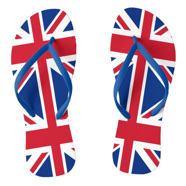 UK Britain Royal Union Jack Flag Flip Flops (Footbed)