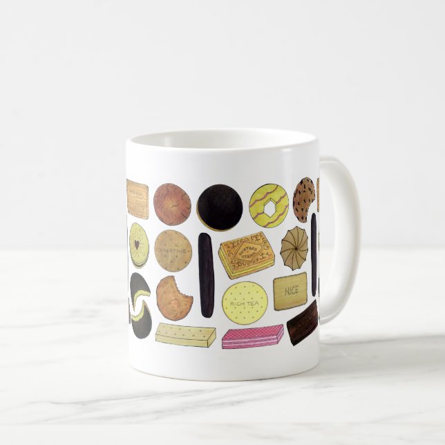 UK British Biscuits Shortbread Rich Tea Digestives Coffee Mug (Front Right)