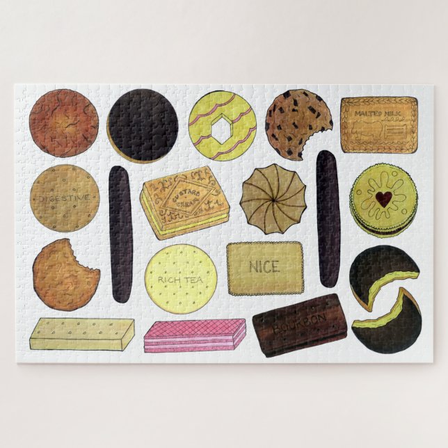 UK British Biscuits Shortbread Rich Tea Digestives Jigsaw Puzzle (Horizontal)