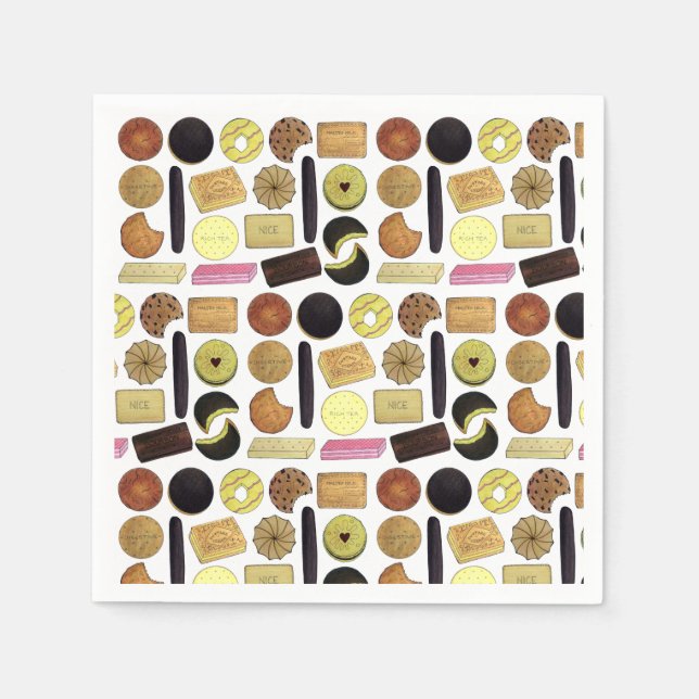 UK British Biscuits Shortbread Rich Tea Digestives Napkin (Front)