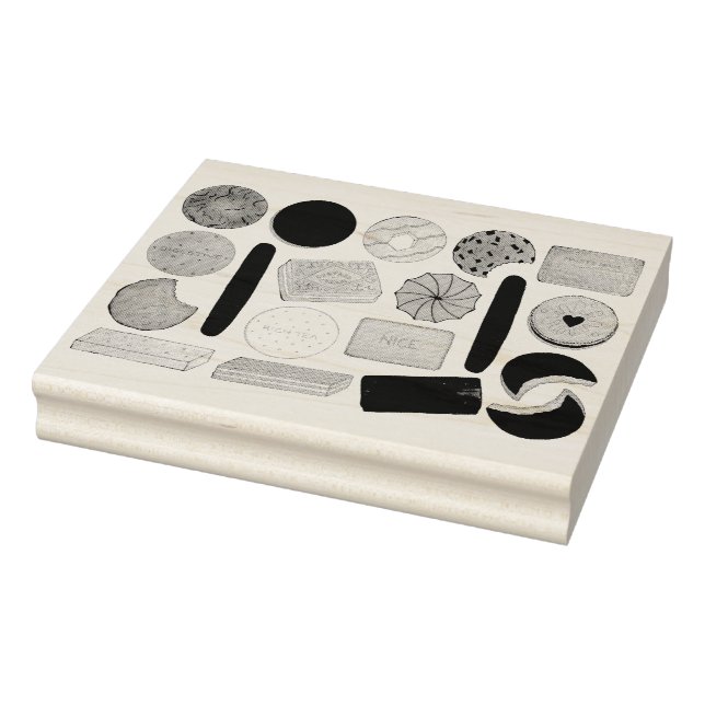 UK British Biscuits Shortbread Rich Tea Digestives Rubber Stamp (Stamp)