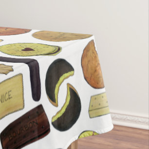 UK British Biscuits Shortbread Rich Tea Digestives Tablecloth
