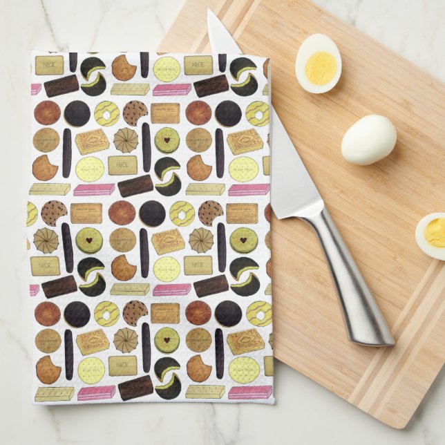 UK British Biscuits Shortbread Rich Tea Digestives Towel (Quarter Fold)