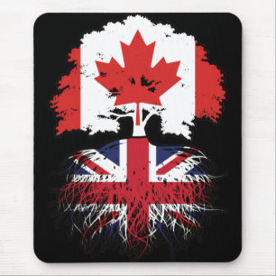 UK British Canadian Canada Tree Roots Flag Mouse Mat