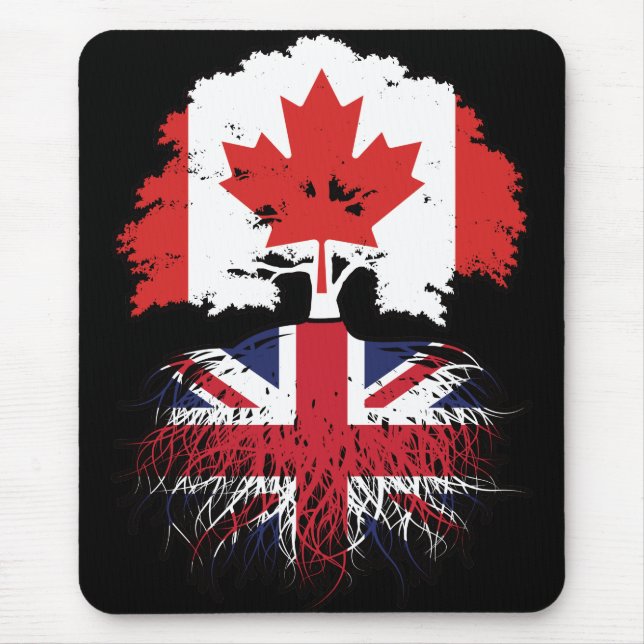 UK British Canadian Canada Tree Roots Flag Mouse Mat (Front)