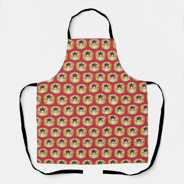UK British Christmas Fruit Mince Pie Festive Food Apron (Front)