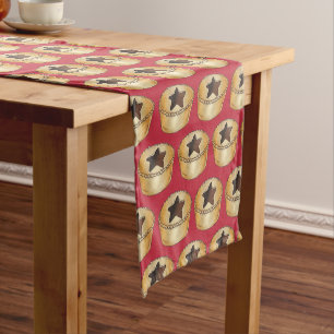 UK British Christmas Fruit Mince Pie Festive Food Short Table Runner