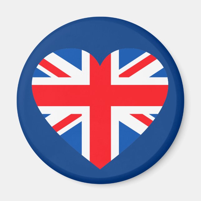 UK British Flag Heart Great Britain Magnet (Front)