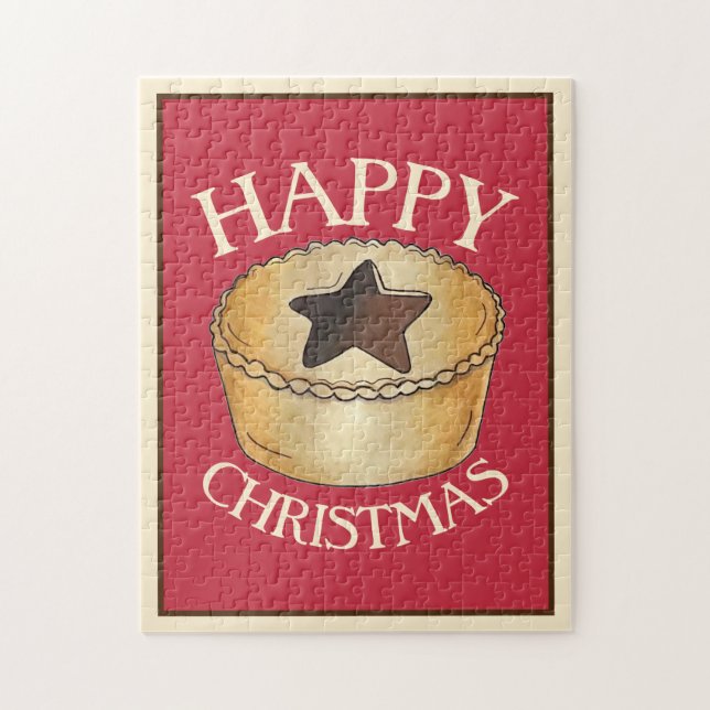 UK British Food Fruit Mince Pie Happy Christmas Jigsaw Puzzle (Vertical)