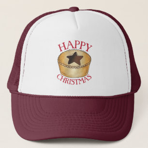 UK British Food Fruit Mince Pie Happy Christmas Trucker Hat