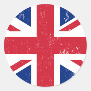 UK British Great Britain England English Flag Classic Round Sticker
