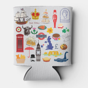 UK British Symbols Can Cooler