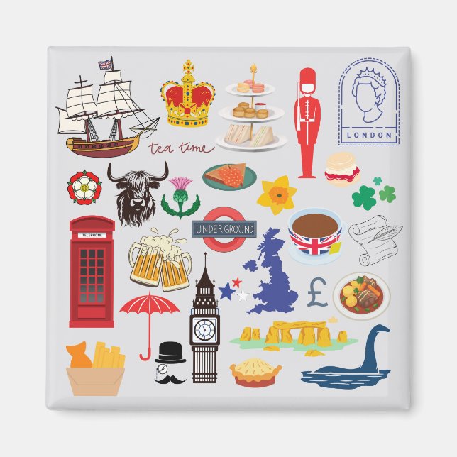 UK British Symbols Magnet (Front)