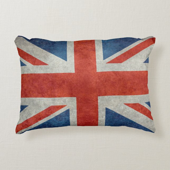 UK British Union Jack flag retro accent pillow (Front)