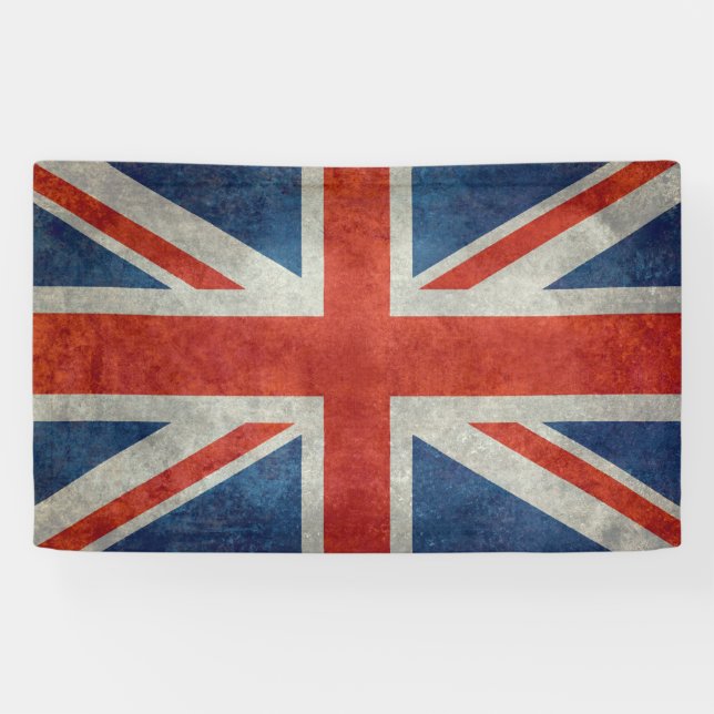 UK British Union Jack flag retro style banner (Horizontal)