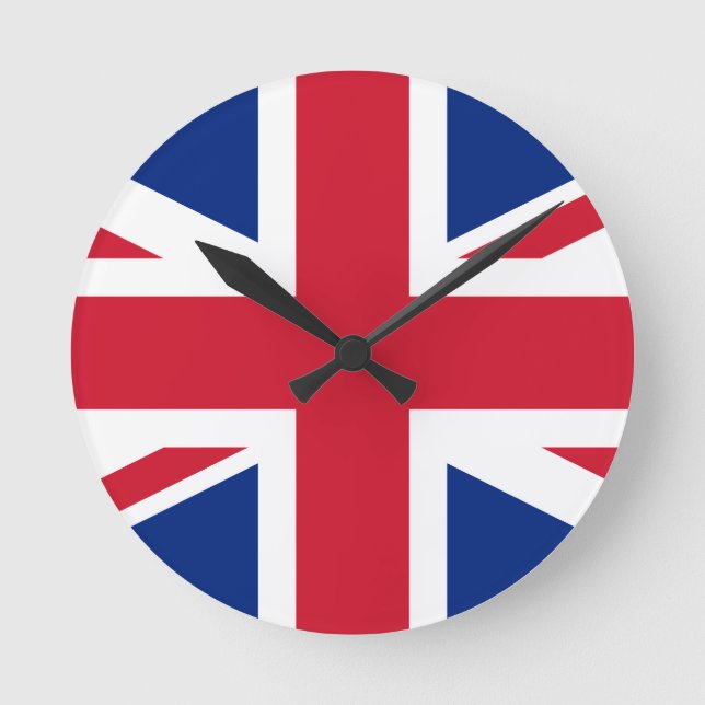 UK British Union Jack Flag Round Clock (Front)