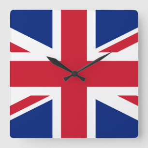 UK British Union Jack Flag Square Wall Clock
