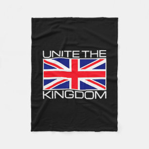 Uk British Union Jack Flag Unite The Kingdom Fleece Blanket