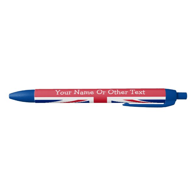 UK Britsh Union Jack Personalised Patriotic Flag Black Ink Pen (Bottom)