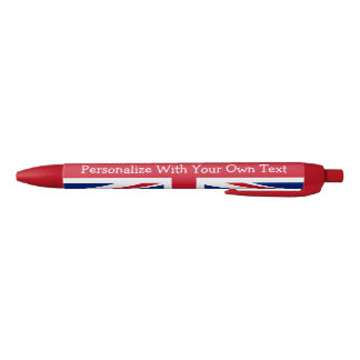 UK Britsh Union Jack Personalised Patriotic Flag Blue Ink Pen