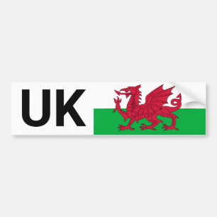 UK Car Sticker & Wales travel abroad /Welsh flag
