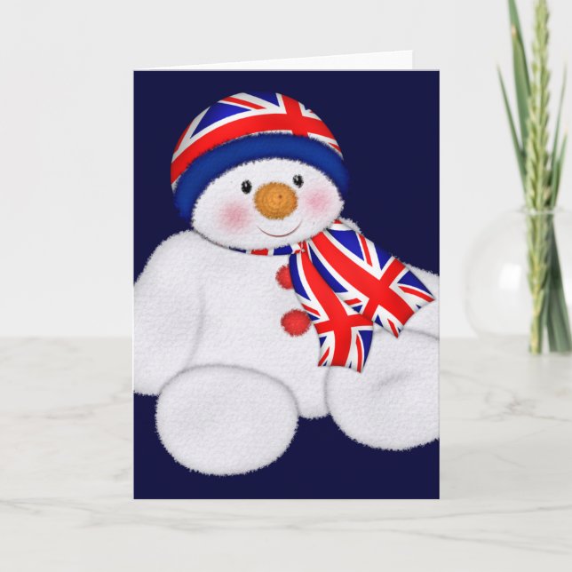 UK Christmas Snowman Holiday Card (Front)