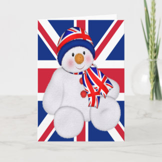UK Christmas Snowman Holiday Card