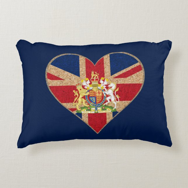 UK COA Heart Decorative Cushion (Front)