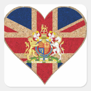 UK COA Heart Square Sticker