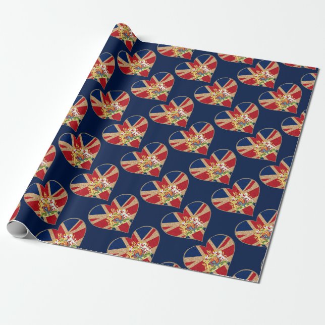 UK COA Heart Wrapping Paper (Unrolled)