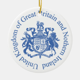 UK coat of arms Ceramic Tree Decoration