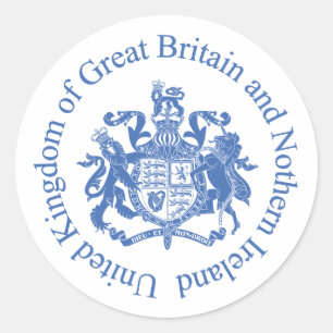 UK coat of arms Classic Round Sticker