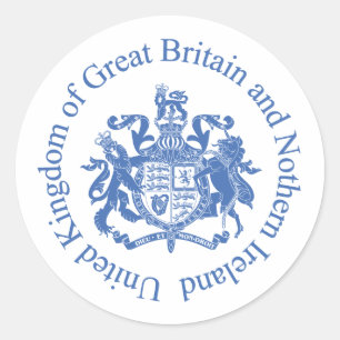 UK coat of arms Classic Round Sticker