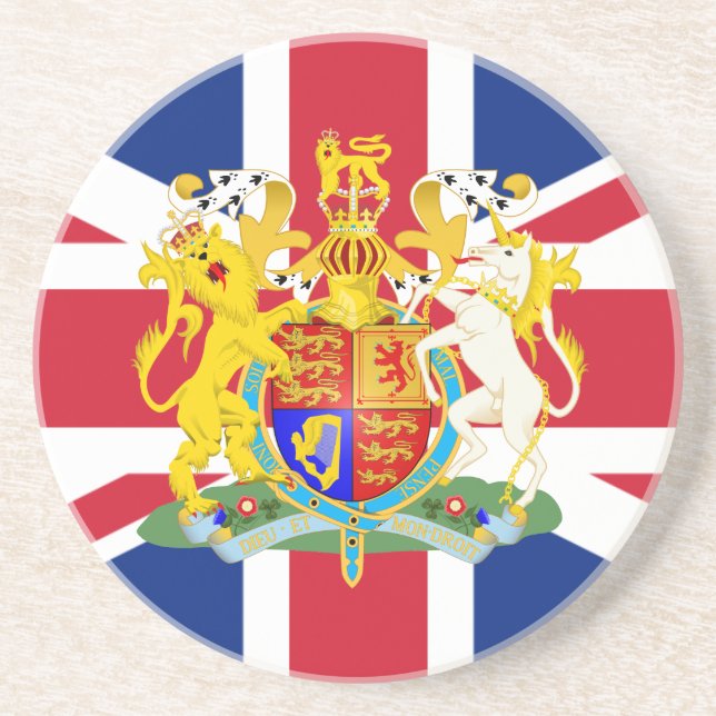 UK Coat of Arms & Flag Coaster (Front)