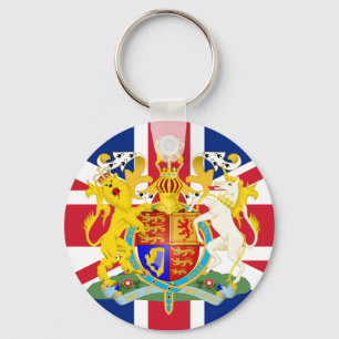 UK Coat of Arms & Flag Key Ring