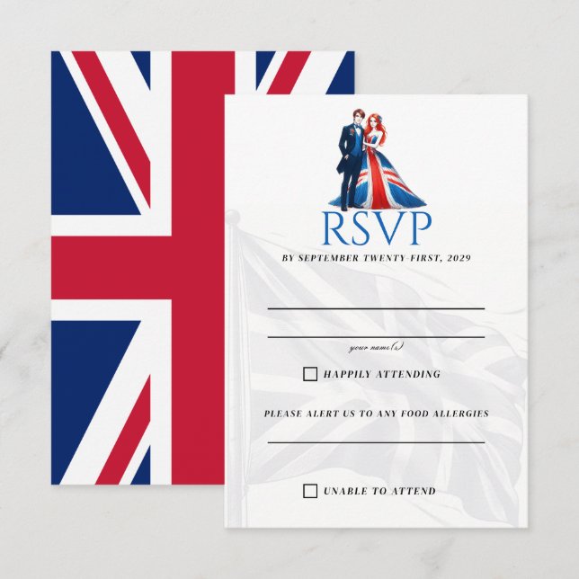 UK Couple RSVP Card (Front/Back)