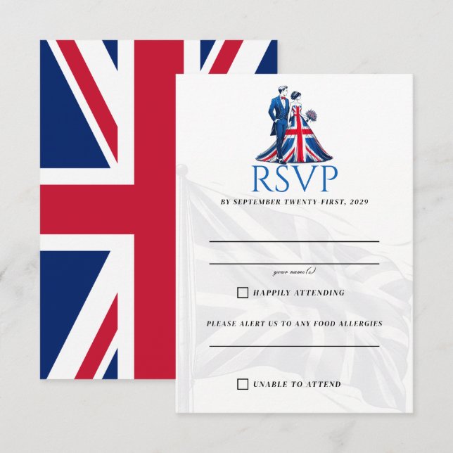 UK Couple RSVP Card (Front/Back)