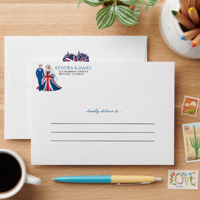 UK Couple Wedding Envelope (Desk)