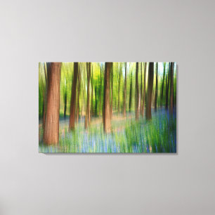 UK England   Bluebell Oak Woodland in Springtime Canvas Print