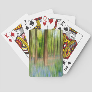 UK England   Bluebell Oak Woodland in Springtime Playing Cards